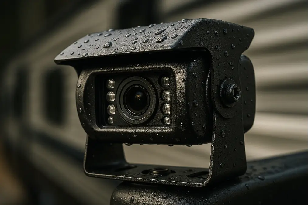 A heavy-duty, weatherproof observation camera with a metal housing