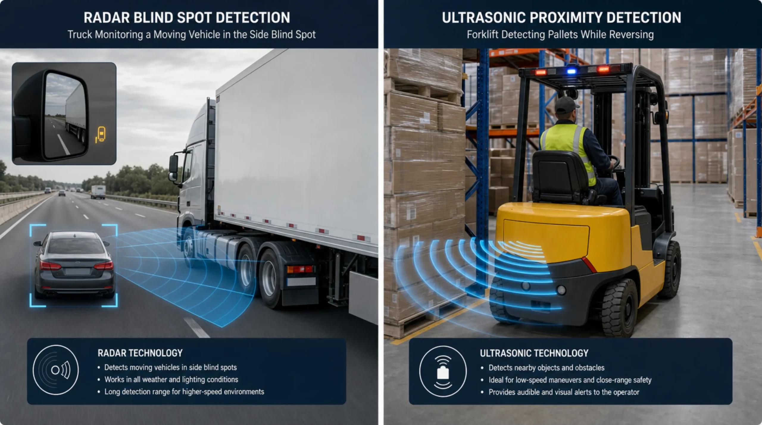 commercial vehicle blind spot sensor comparison