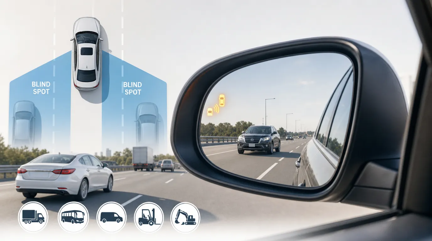 Blind spot monitoring system helping detect a vehicle in the side blind spot during lane changes
