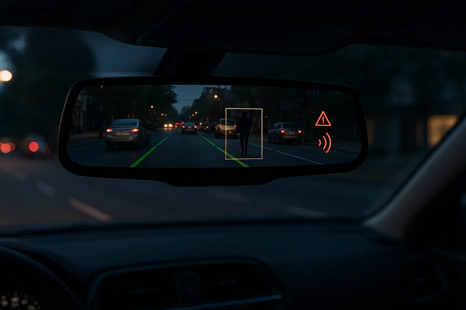 Smart mirror with ADAS display