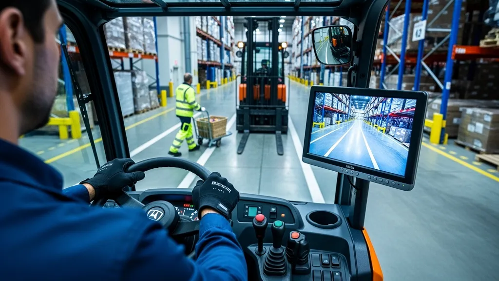 forklift rear view camera warehouse