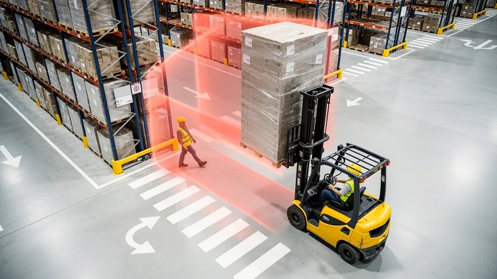 warehouse forklift blind spot risks