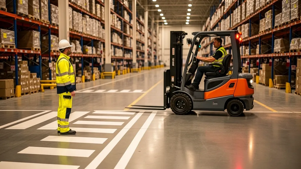 warehouse pedestrian forklift interaction