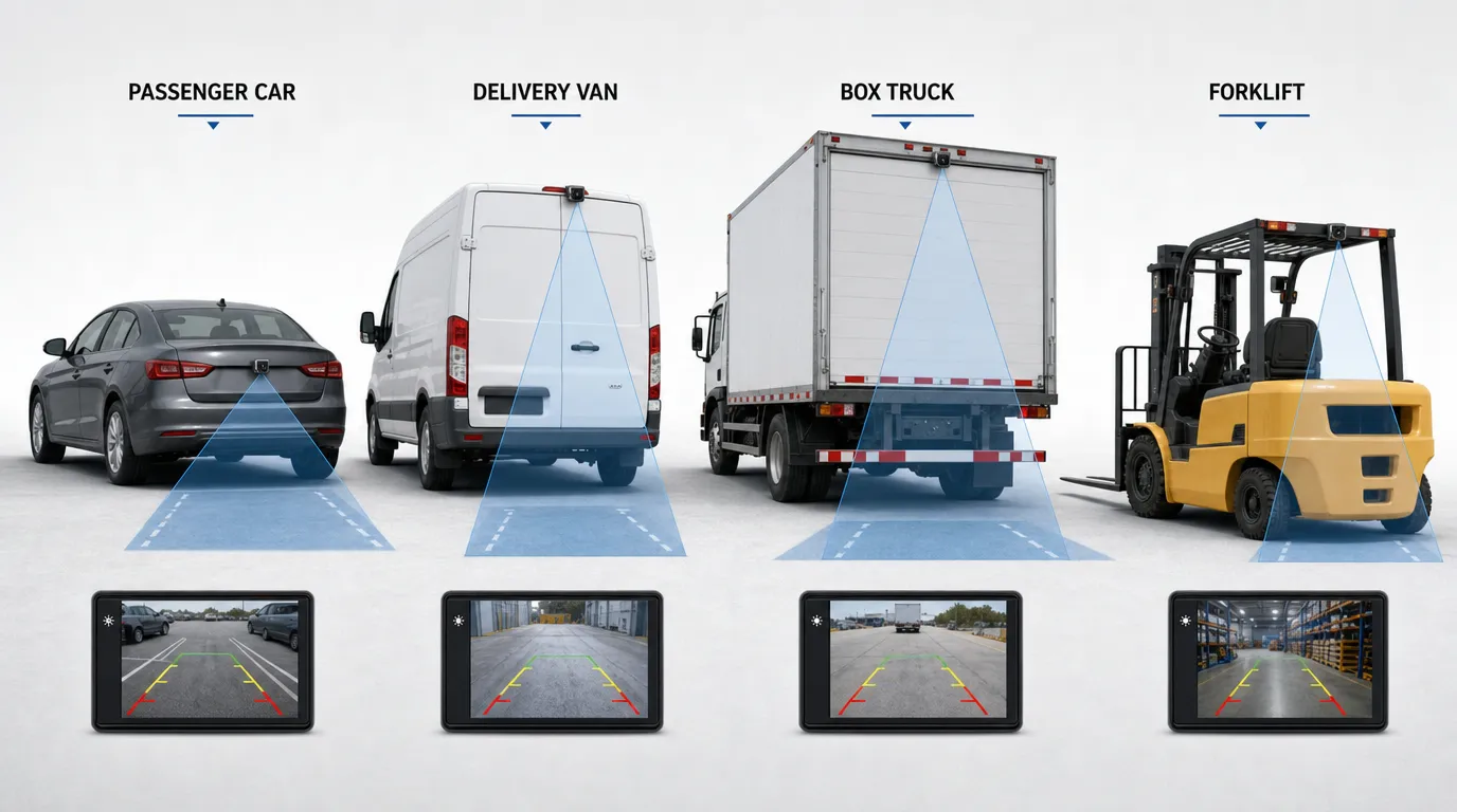 backup camera angle by vehicle type and mounting height