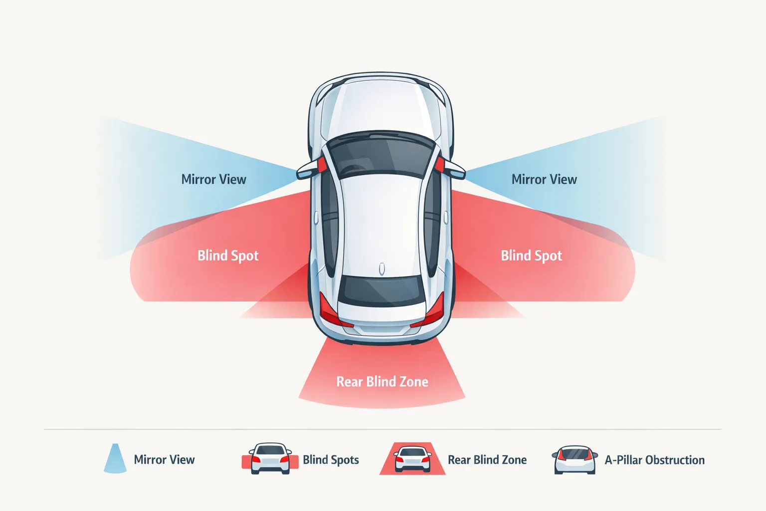 car blind spot zones