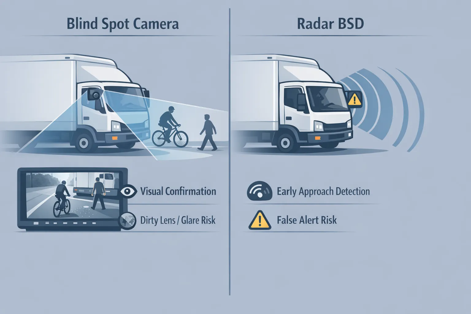 camera vs radar blind spot systems