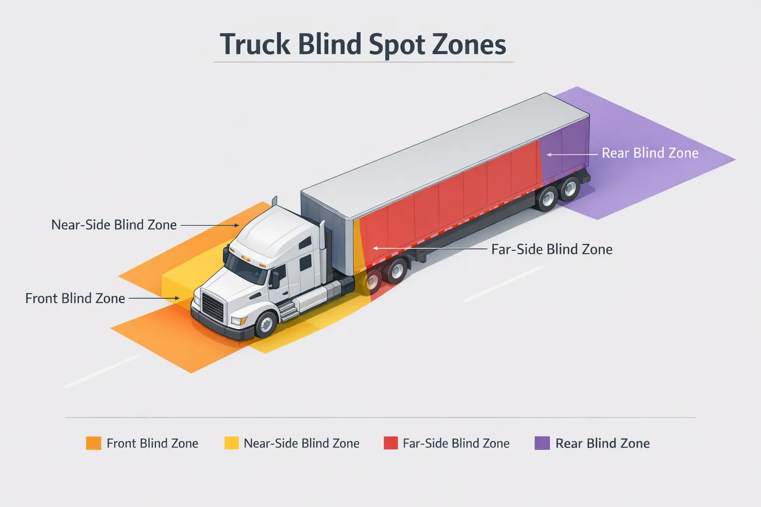truck blind spot zones diagram