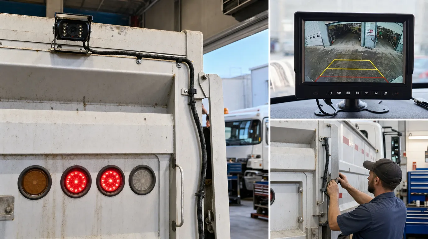 wired backup camera installation for commercial truck