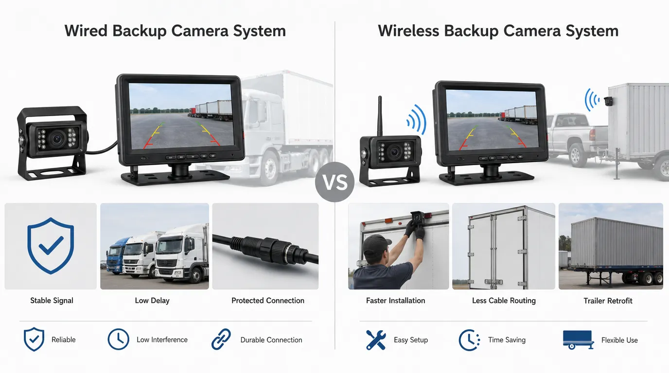 wired backup camera reliability vs wireless backup camera installation convenience