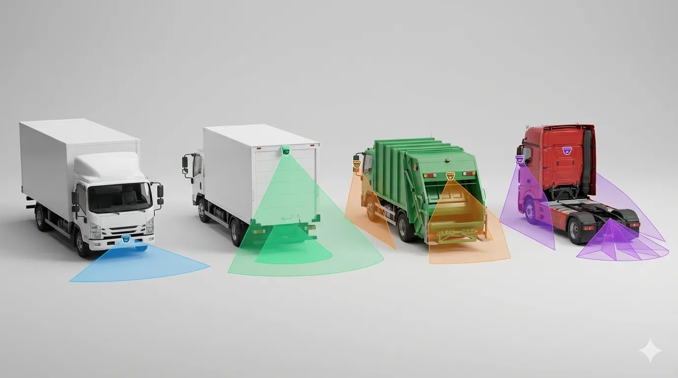 truck camera placement by vehicle type and use case