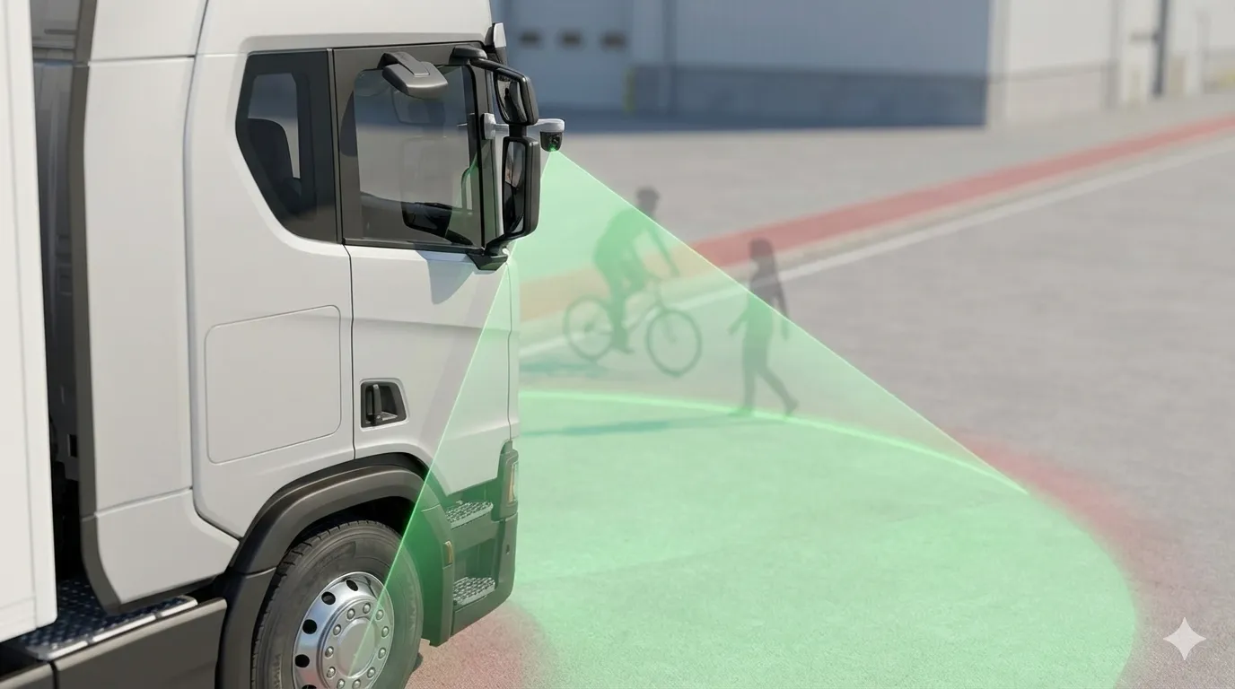 side camera placement for truck blind spot coverage