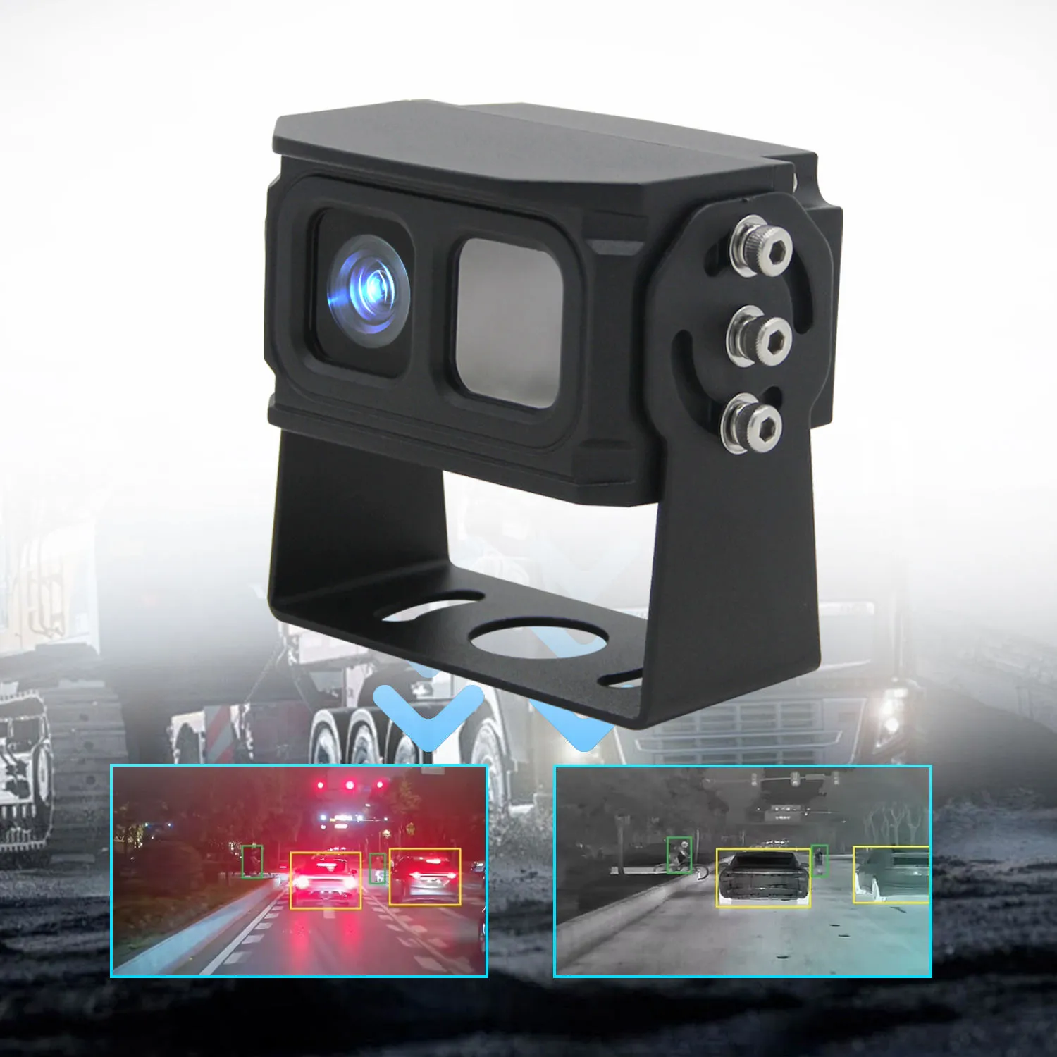 TH-AI01 visible light and thermal imaging display with AI pedestrian and vehicle detection