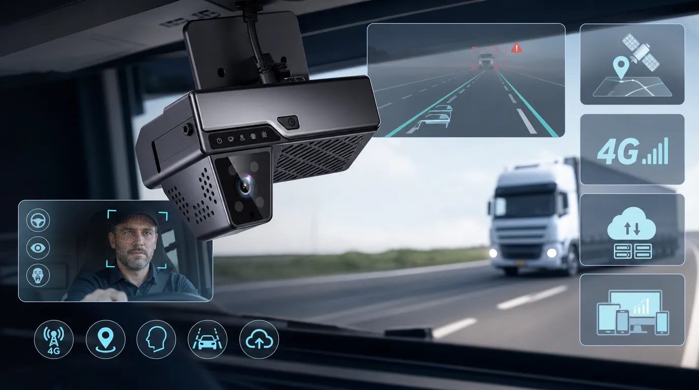 4G AI dash cam with DMS and ADAS for fleet safety