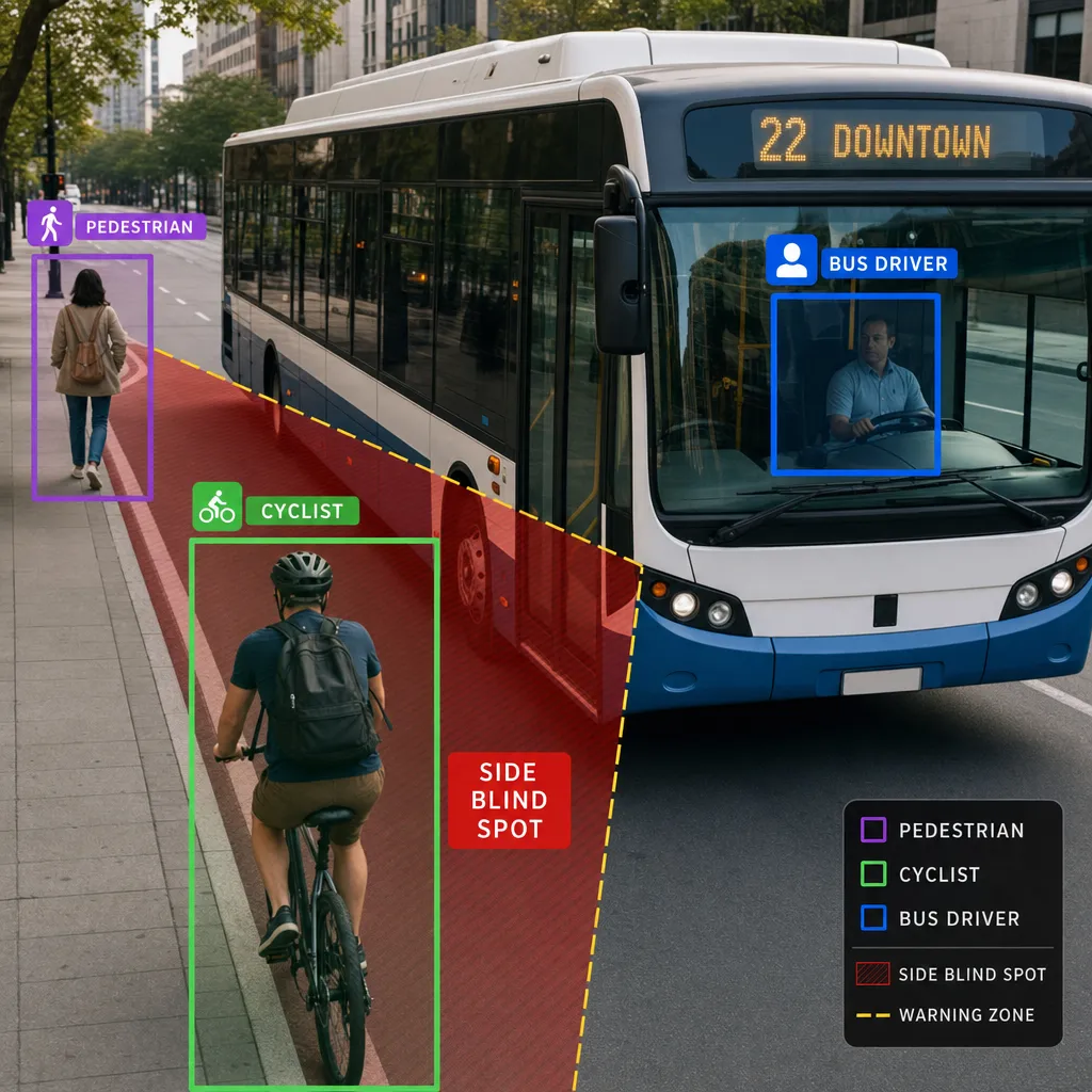 AI camera for bus blind spot detection