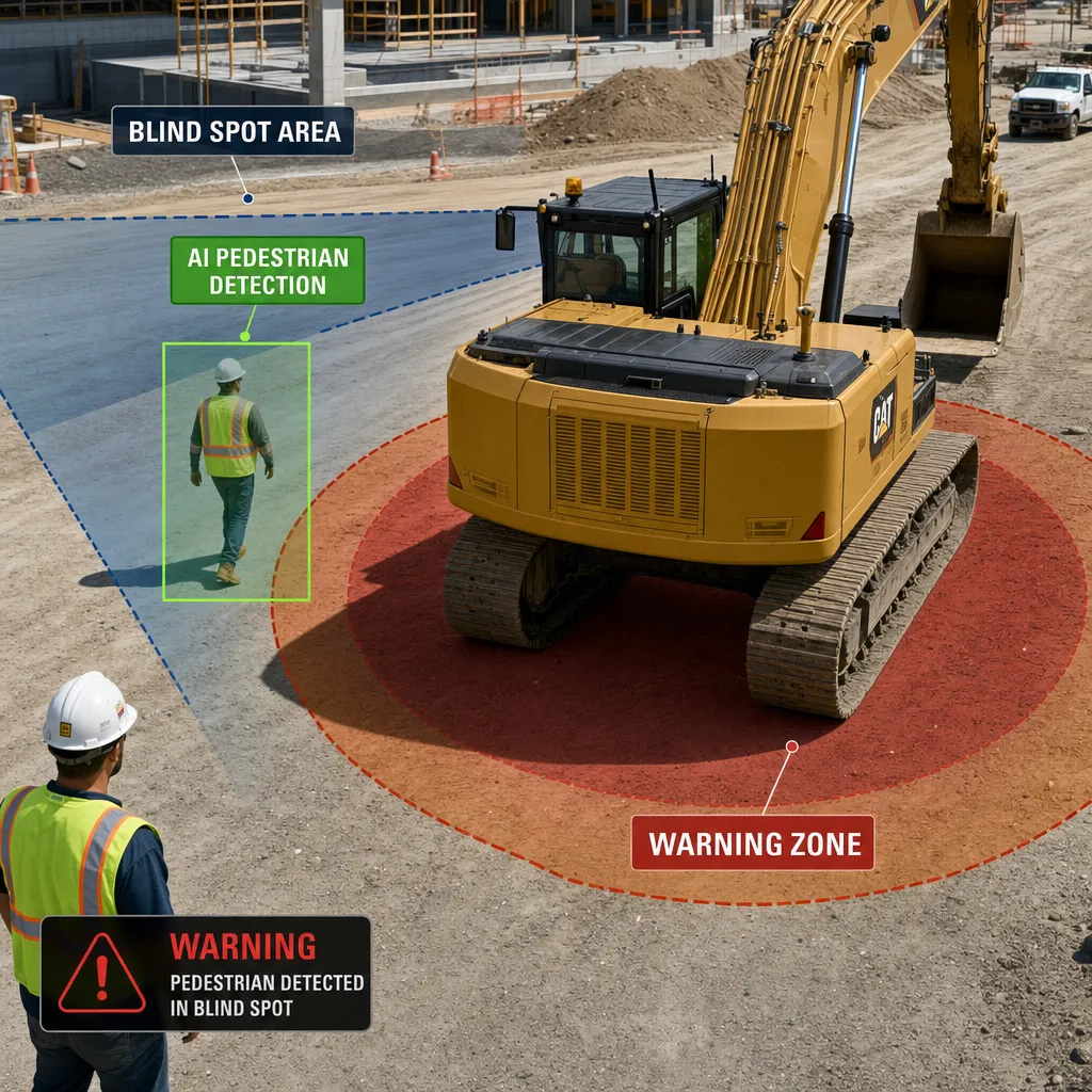 AI camera for construction machinery safety