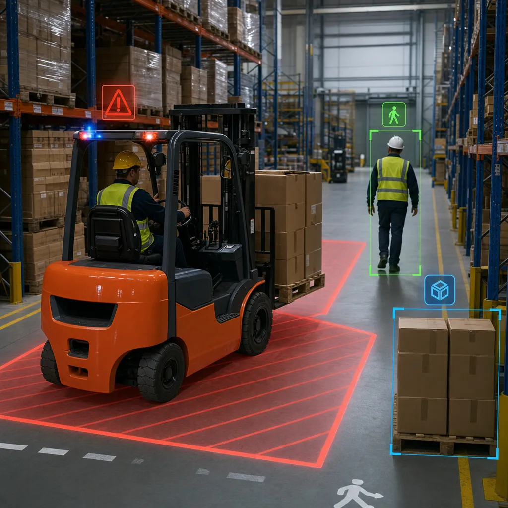 AI camera for forklift pedestrian detection