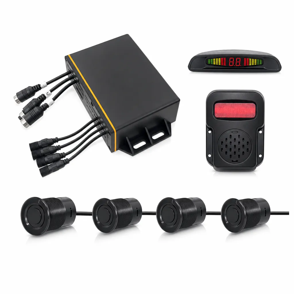 Ultrasonic radar detection sensor system for commercial vehicle reversing safety