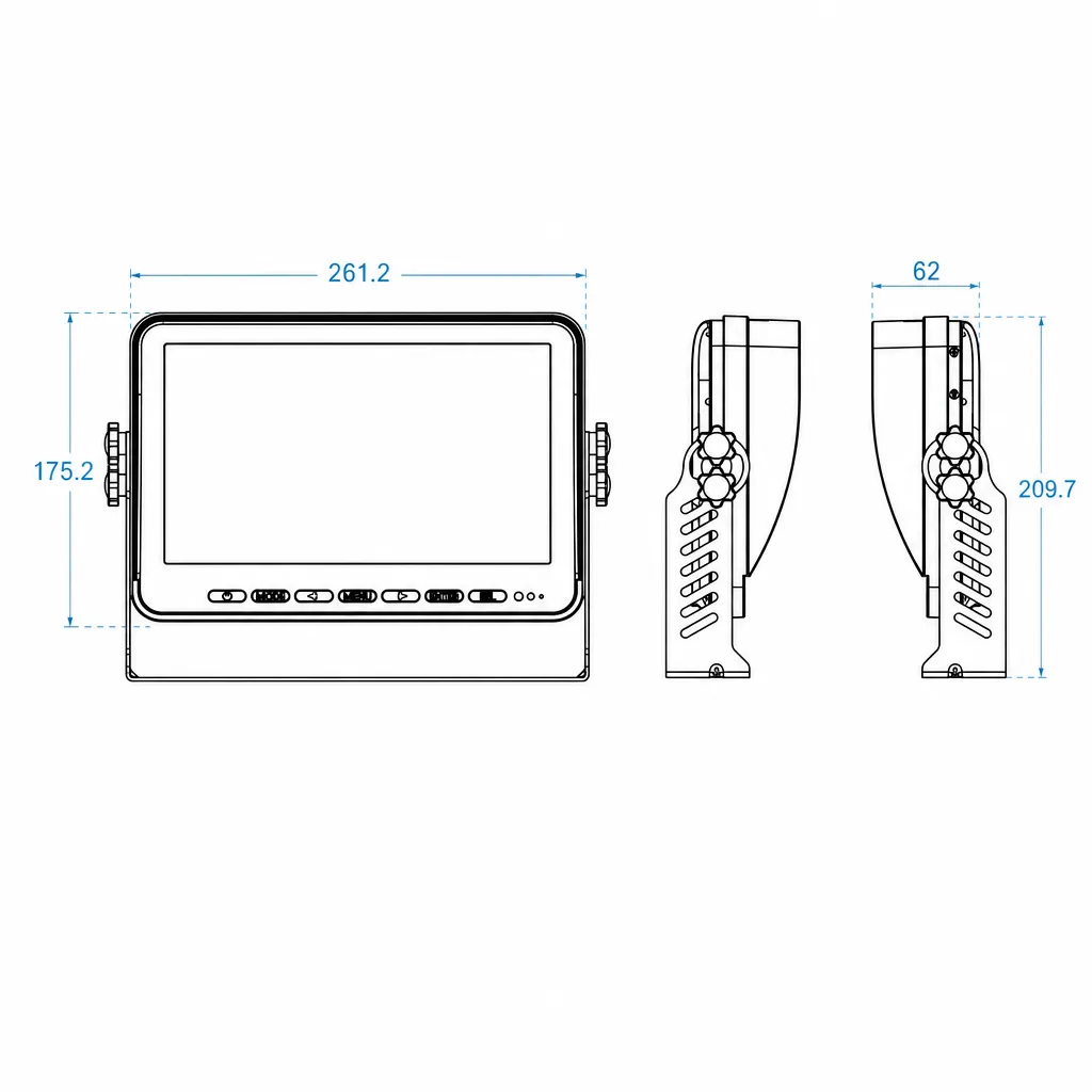 10.1 inch wireless crane monitor dimension drawing