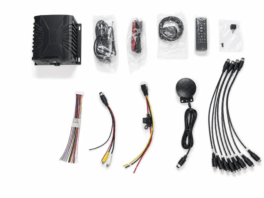 4G AI MDVR cameras antennas monitor storage and vehicle accessories