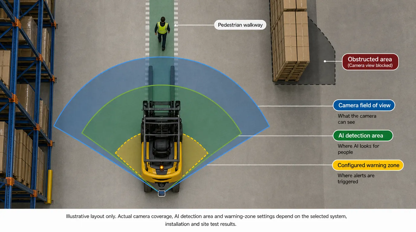 forklift ai pedestrian detection zones